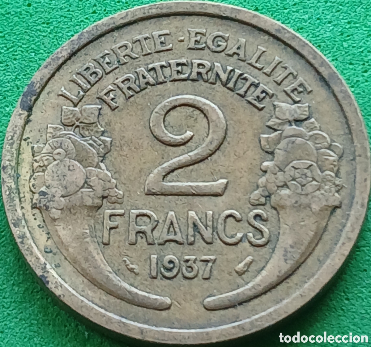 Monedas antiguas de Europa: Francia 2 francos 1937 km#886