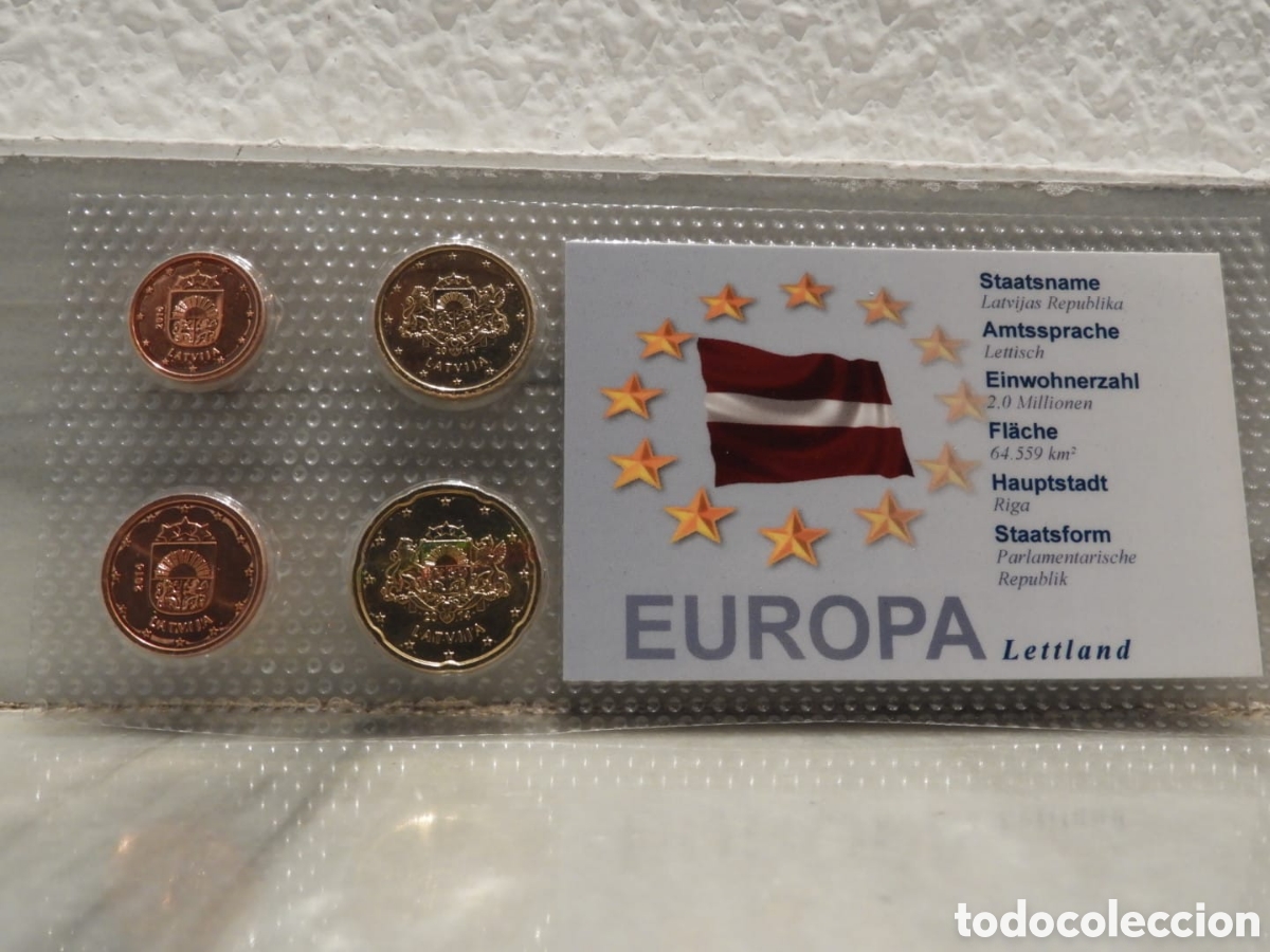 Monedas antiguas de Europa: SET MONEDAS EURO LETONIA 2014
