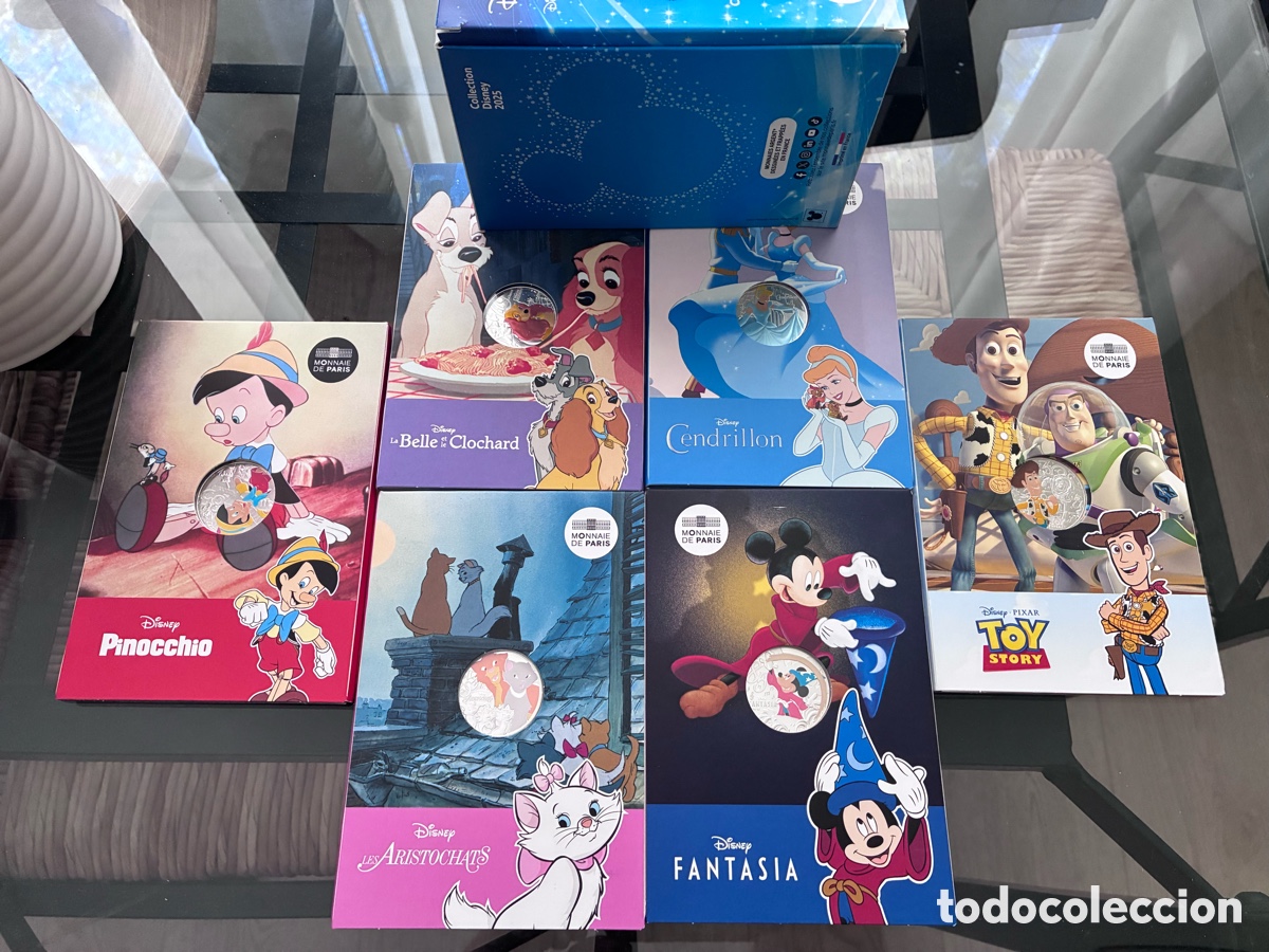Monedas antiguas de Europa: Caja limitada Disney 6 monedas 10 euros Francia 2025