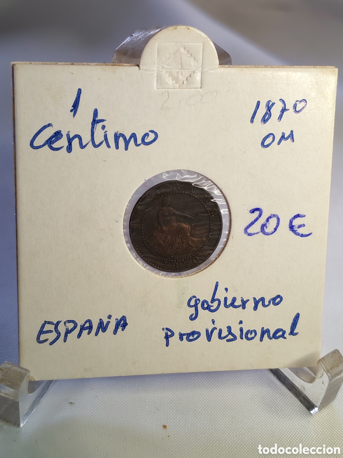 Monedas antiguas de Europa: Espa&ntilde;a. 1 centimo. Gobierno Provisional. . 1870.
