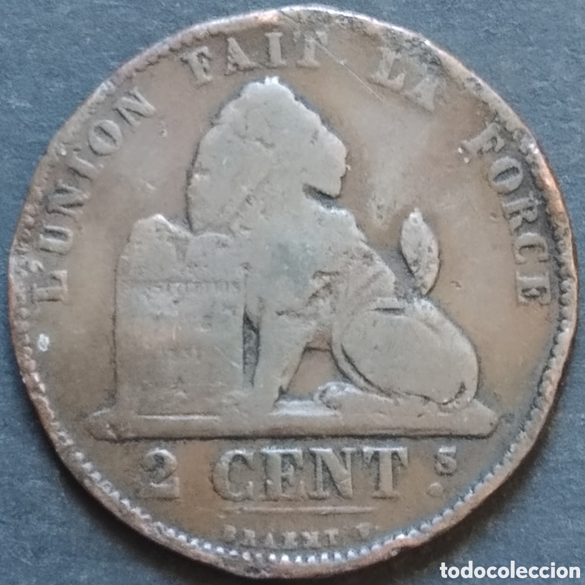 Monedas antiguas de Europa: MONEDA - BELGICA 2 CENTS 1874 (UN POCO DOBLADA)