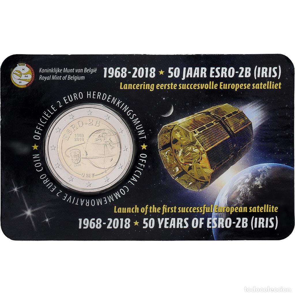 Monedas antiguas de Europa: [#1509366] B&eacute;lgica, 2 Euro, Satellite ESRO-2B, Coin card, 2018, Bimet&aacute;lico, FDC