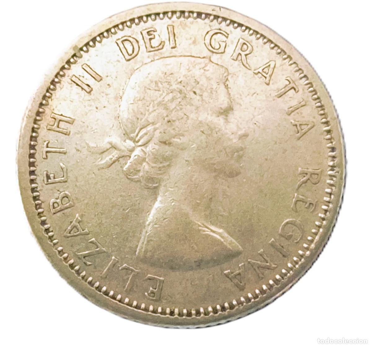 Monedas antiguas de Europa: 10 Centavos Canad&aacute; 1963 VF/MBC - Foto 1