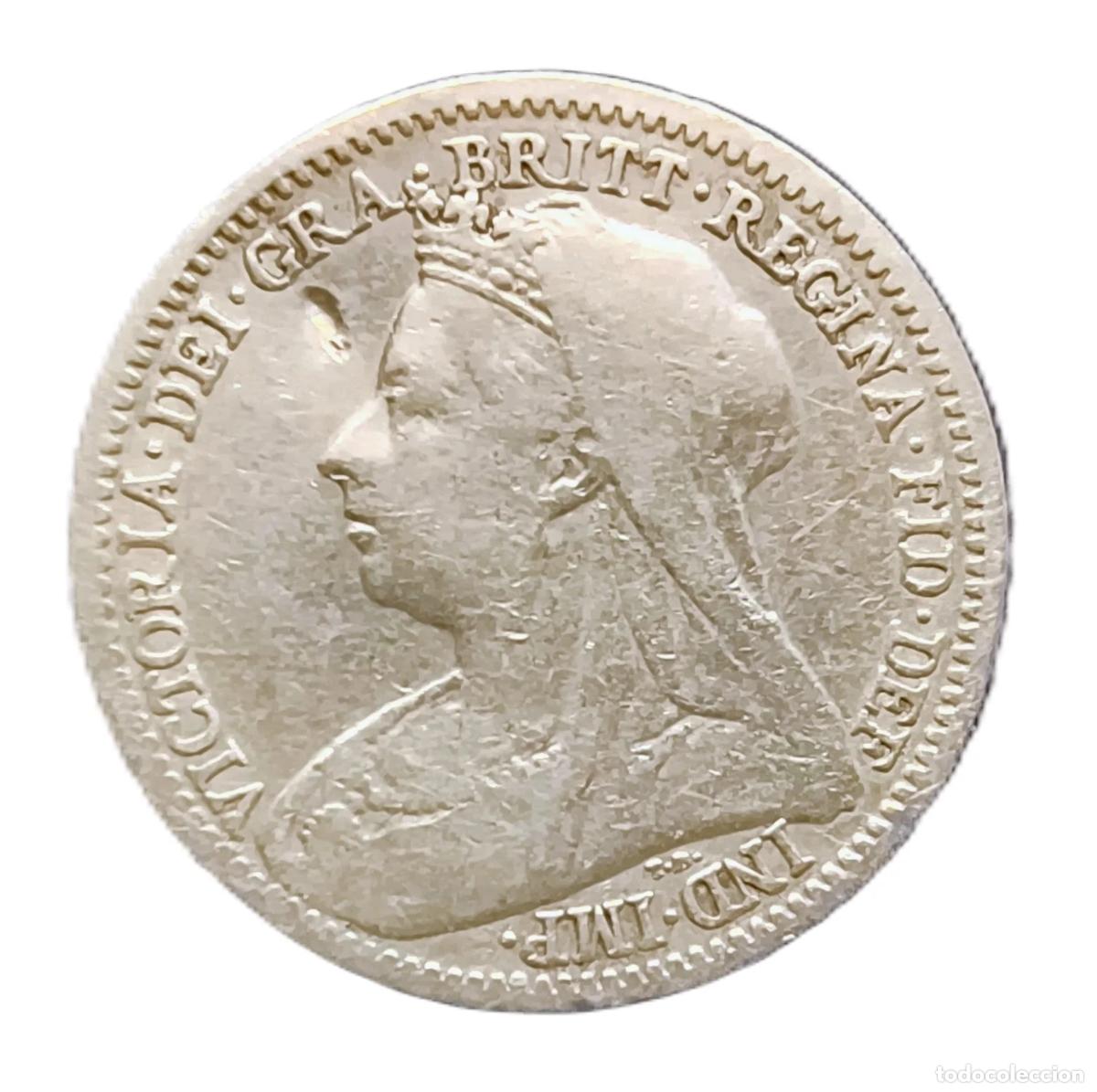 Monnaies anciennes de Europe: 3 Pence Inglaterra 1901 VF/MBC