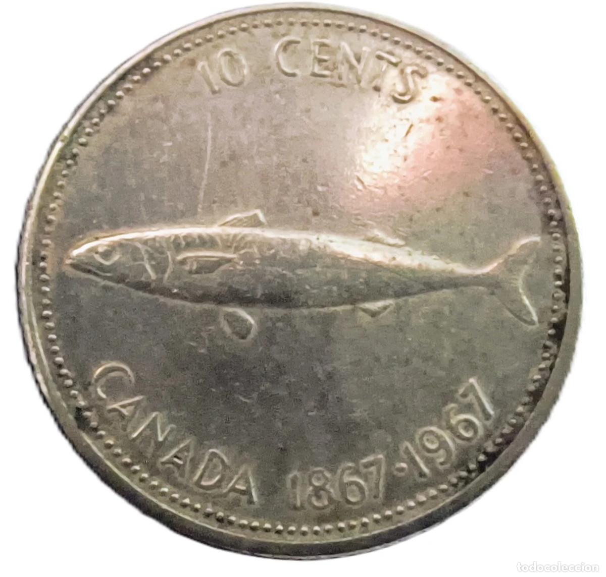 Monedas antiguas de Europa: 10 Centavos Confederation Canad&aacute; VF/MBC+ - Foto 2