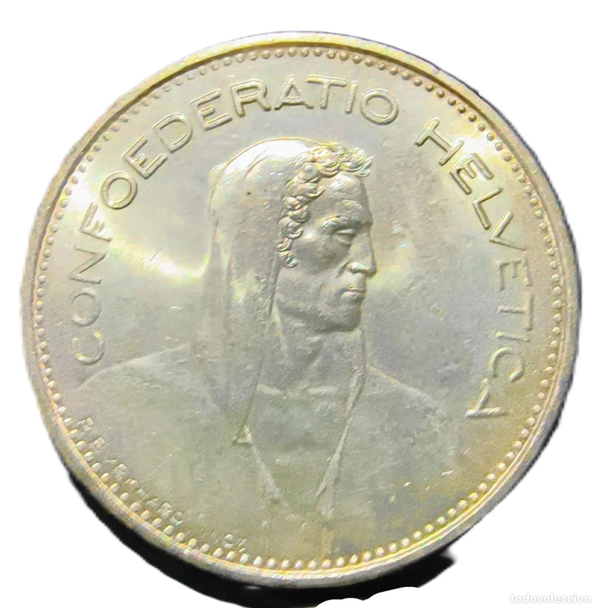 Alte M&uuml;nzen aus Europa: 5 Francs Suiza 1965 EBC+/AU