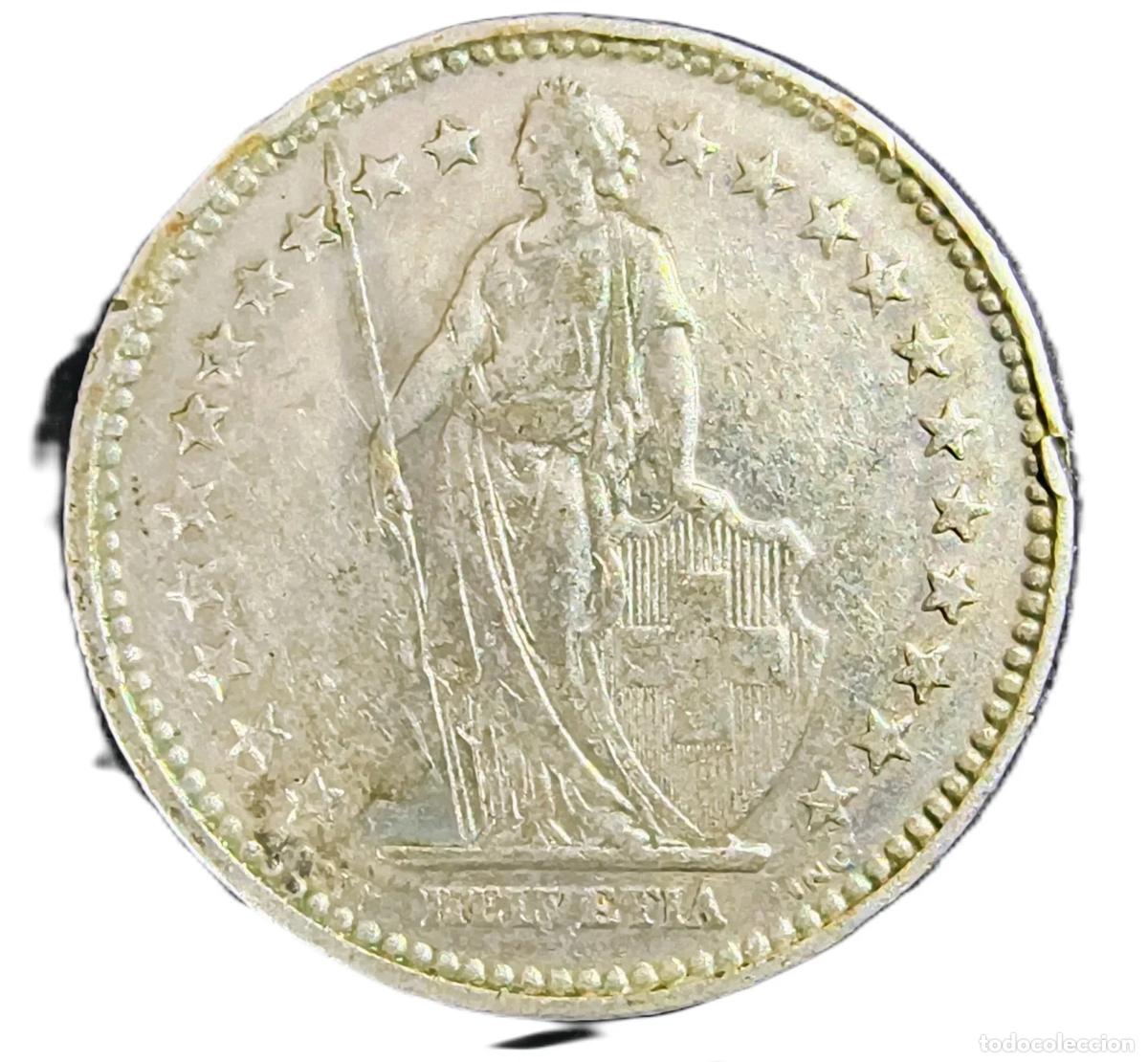 Alte M&uuml;nzen aus Europa: 2 Francs Suiza 1921 XF/EBC-