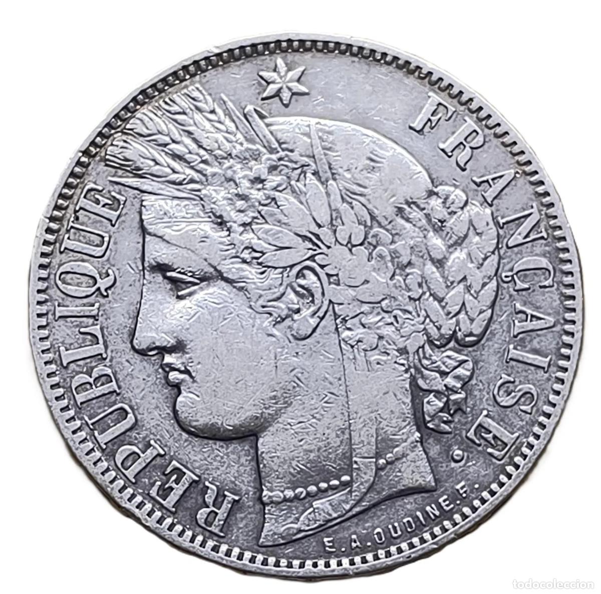 Monnaies anciennes de Europe: 5 Francs 1871 Ceres Francia XF