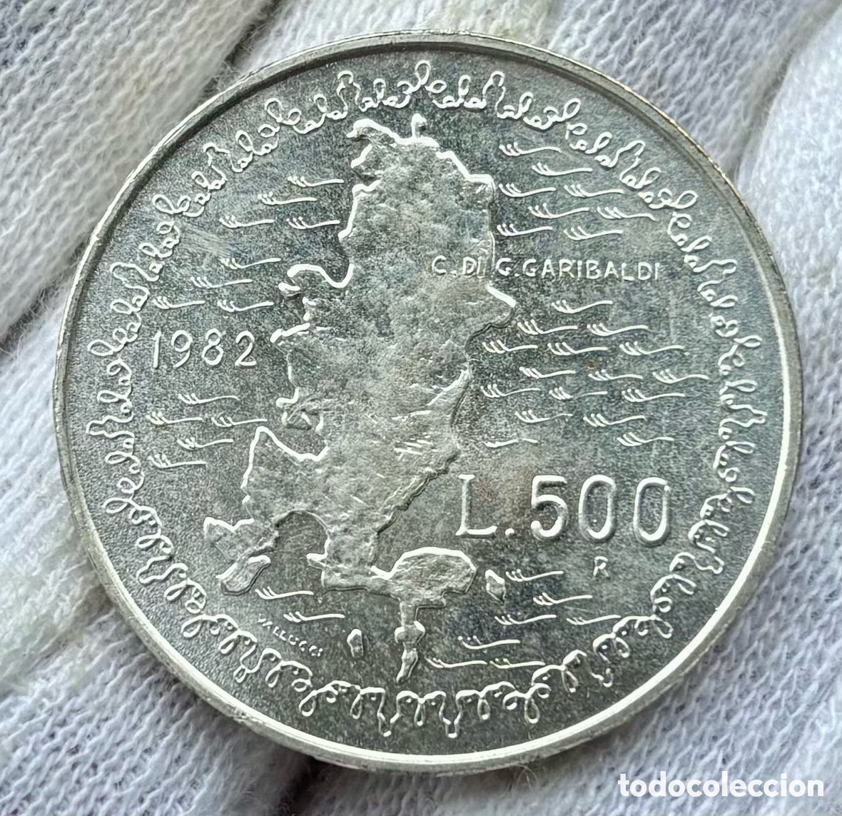 Monedas antiguas de Europa: Moneda PLATA ITALIA 500 Liras 1982. Lire
