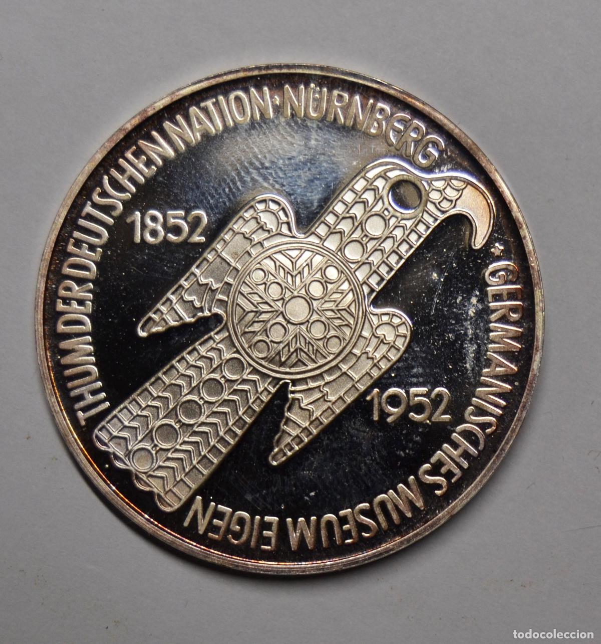 Monedas antiguas de Europa: MEDALLA ALEMANA EN PLATA REPLICANDO MONEDA DE 5 MARCOS ALEMANES DE 1952. LOTE 0349