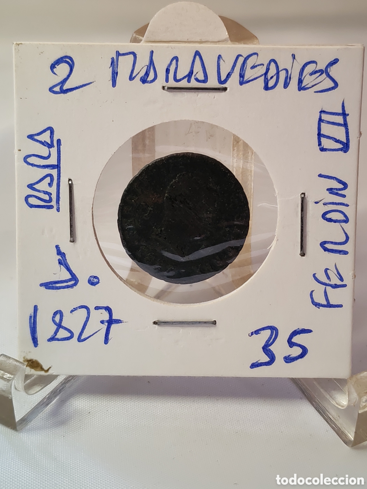 Monedas antiguas de Europa: Espa&ntilde;a. 2 maravedies. 1827. Ferdin VII. Rara