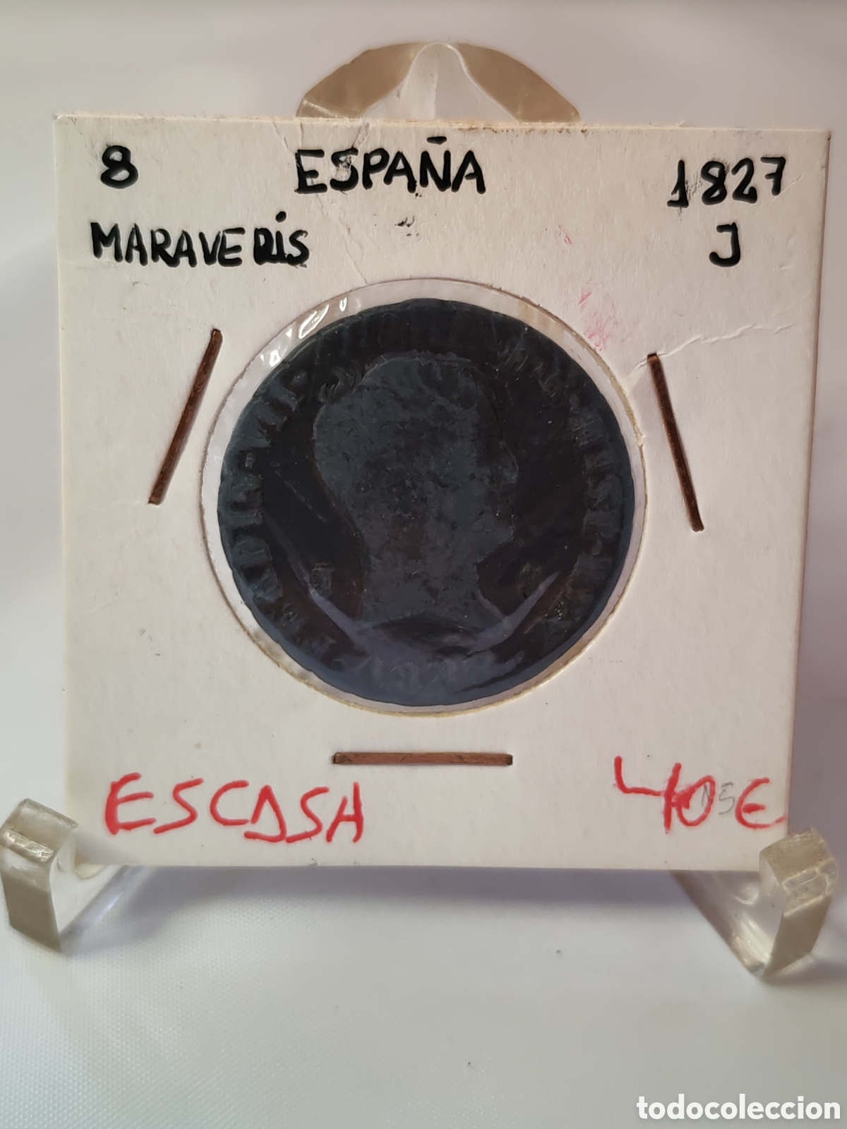 Monedas antiguas de Europa: Espa&ntilde;a. 8 maravedies. 1827. Escasa