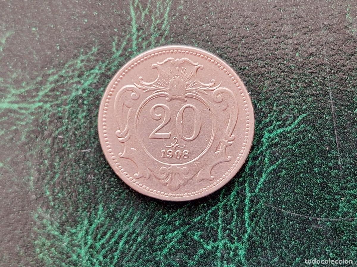 Monedas antiguas de Europa: MONEDA AUSTRIA 20 HELLER 1908 M_1 - Foto 2