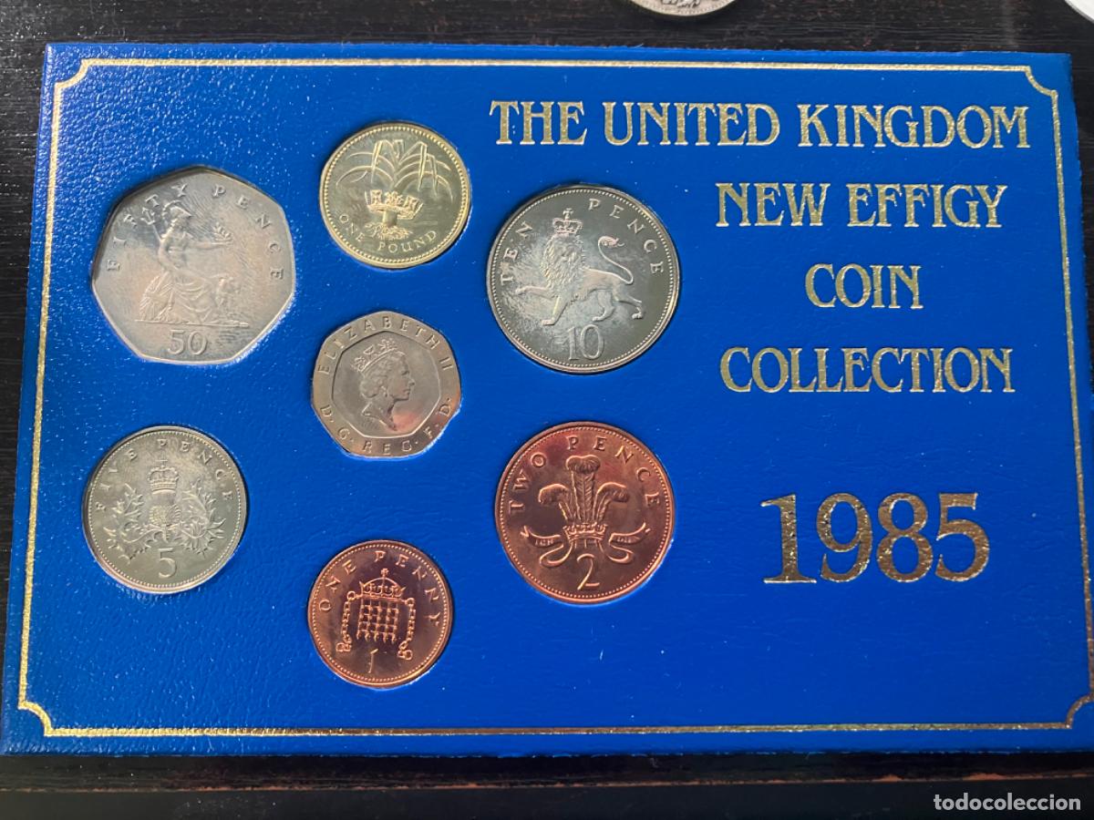 Monedas antiguas de Europa: United Kingdom Reino Unido - Cartera Estuche Set Monedas - New Effigy Coin Collection 1985