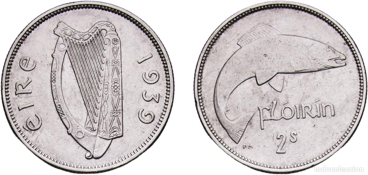 Monedas antiguas de Europa: Ireland Republic 1939 2 Scilling - Fl&oacute;irin Silver (.750) Royal Mint (Tower Hill) (1080000) 11.21g A