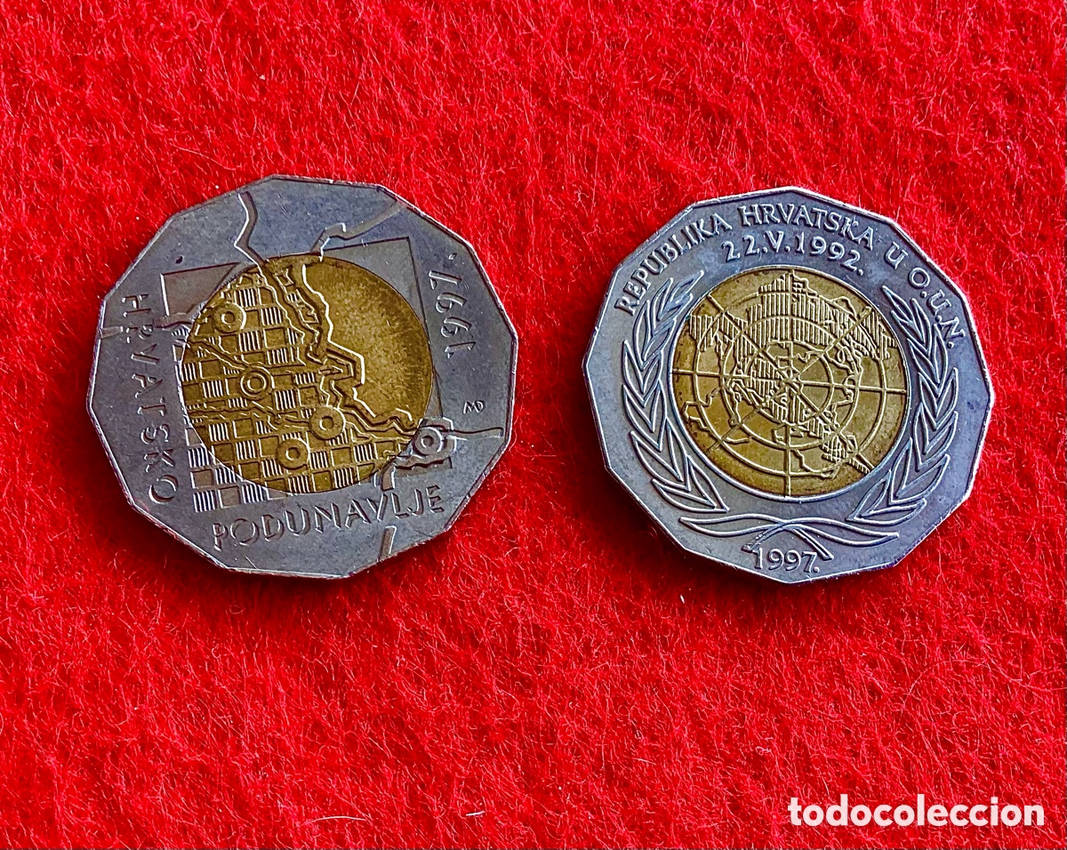 Monedas antiguas de Europa: Bimet&aacute;licas de Croacia. 25 KUNA 1997 * Conmemorativas: Regi&oacute;n Denubio / 50 th. Europa