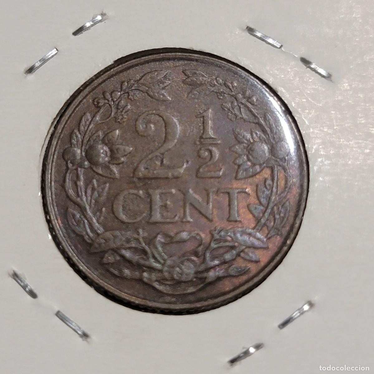 Monedas antiguas de Europa: Moneda 2&frac12; cent, Curazao 1947 - Foto 2
