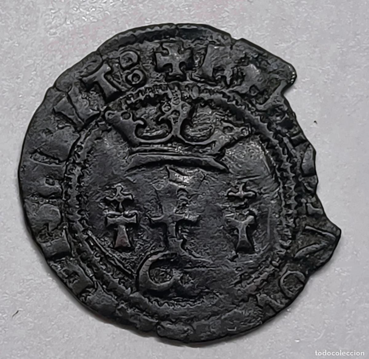 Monedas antiguas de Europa: Blanca Reyes Cat&oacute;licos &ndash; Toledo &ndash; T superada de Cruz