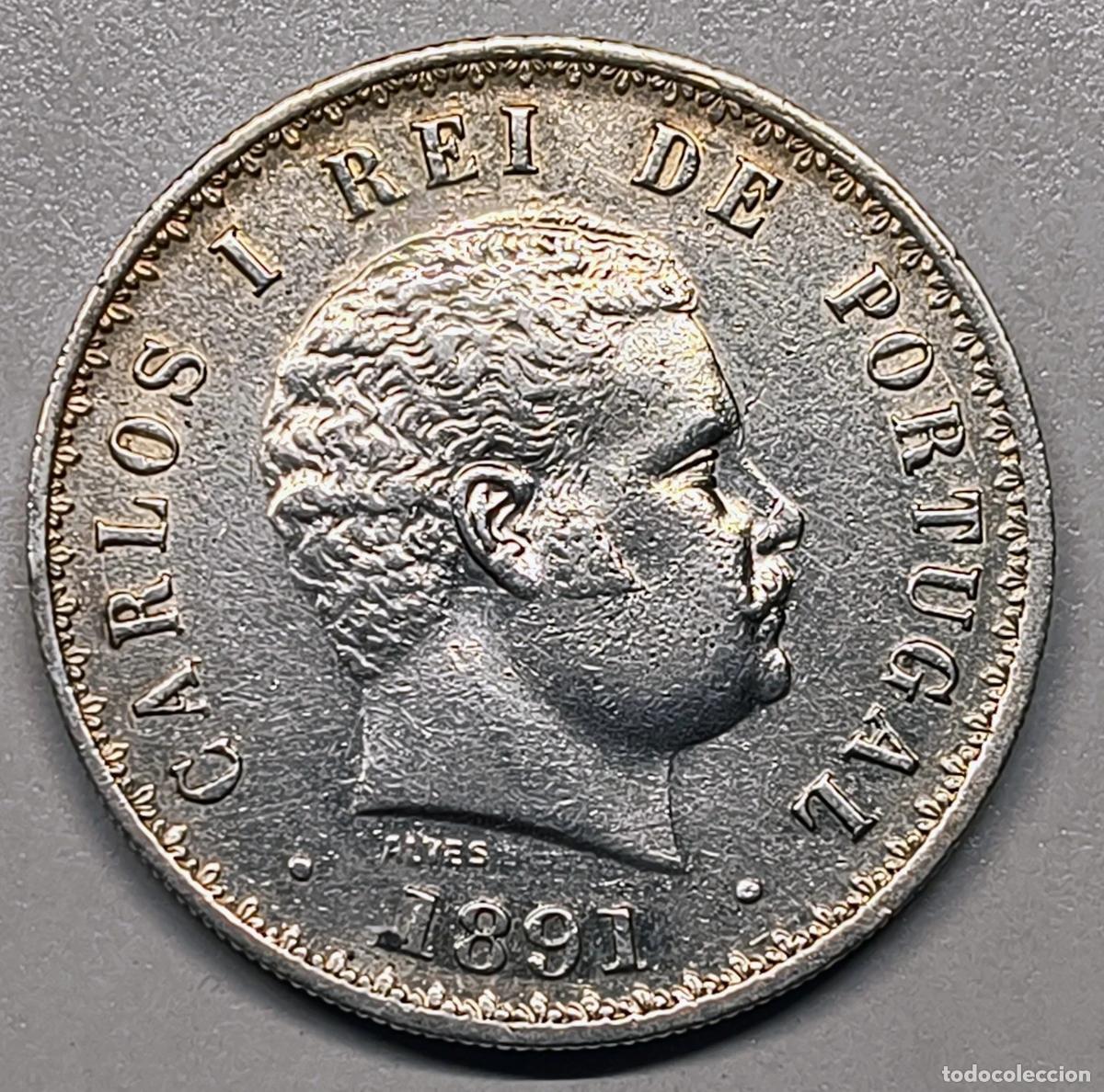 Monedas antiguas de Europa: 500 R&eacute;is Portugal 1891 &ndash; Carlos I &ndash;