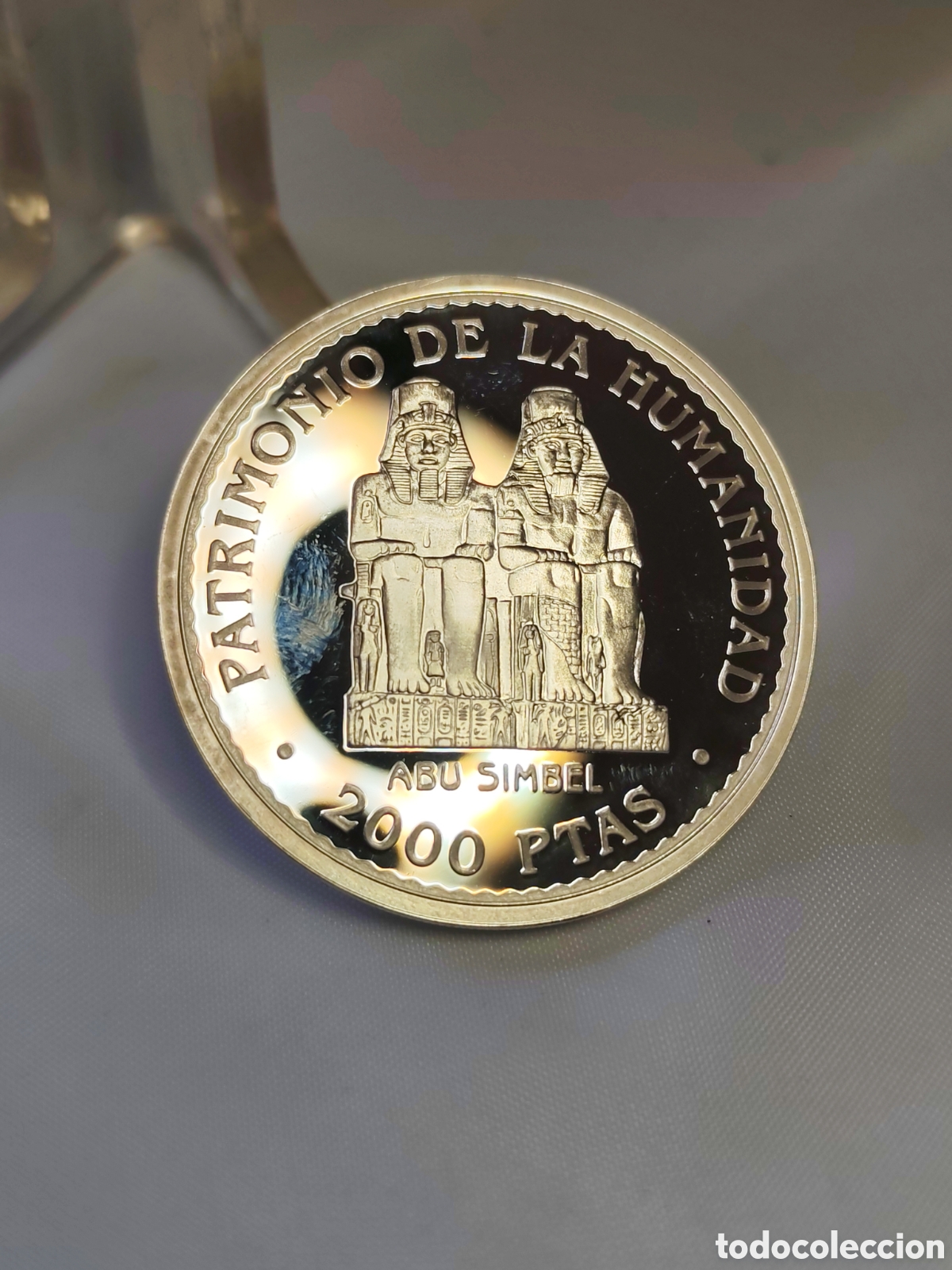 Monedas antiguas de Europa: Espa&ntilde;a. 2000 pesetas. Juan Carlos I. Unesco. Conmemorativa Abu Simbell. Plata