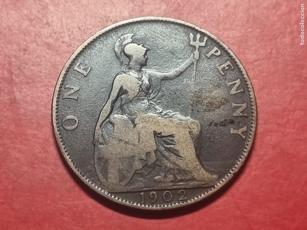 Monedas antiguas de Europa: 1 PENNY GRAN BRETA&Ntilde;A 1902 MBC