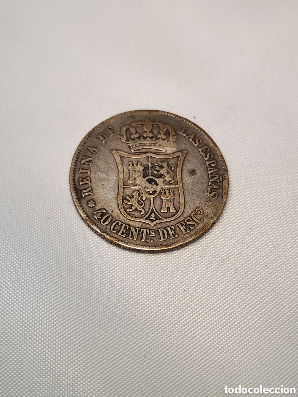 Monedas antiguas de Europa: Espa&ntilde;a. 40 centimos de escudo. 1866. Plata