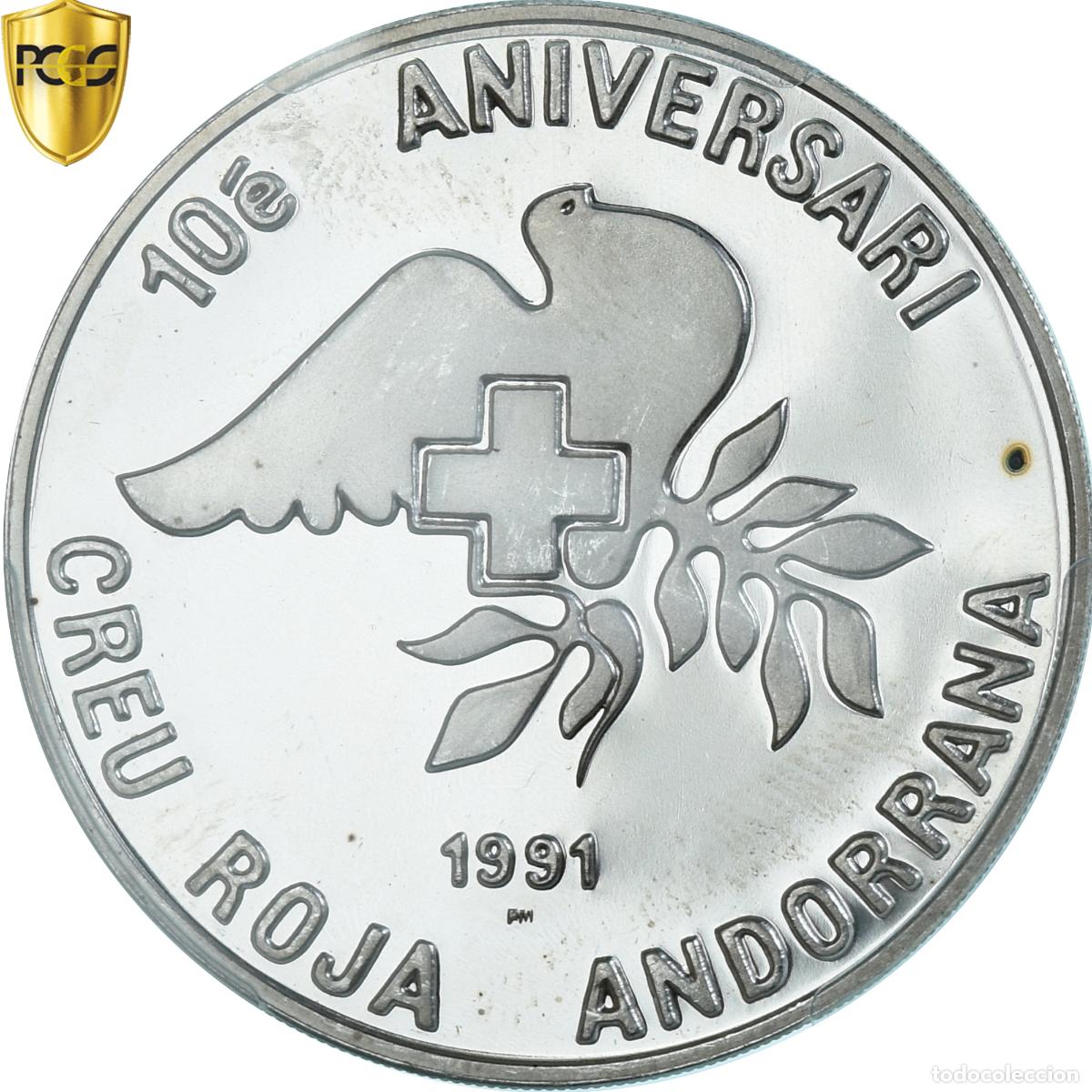 Monedas antiguas de Europa: [#341624] Moneda, Andorra, Croix Rouge, 25 Diners, 1991, Pobjoy Mint, Proof, PCGS