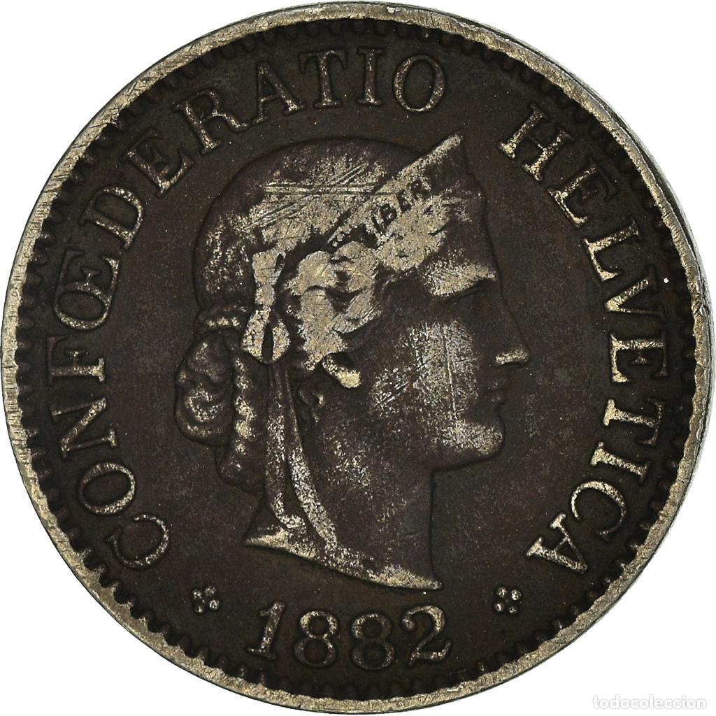 Old Coins of Europe: [#955534] Moneda, Suiza, 10 Rappen, 1882, Bern, BC+, Cobre - n&iacute;quel, KM:27