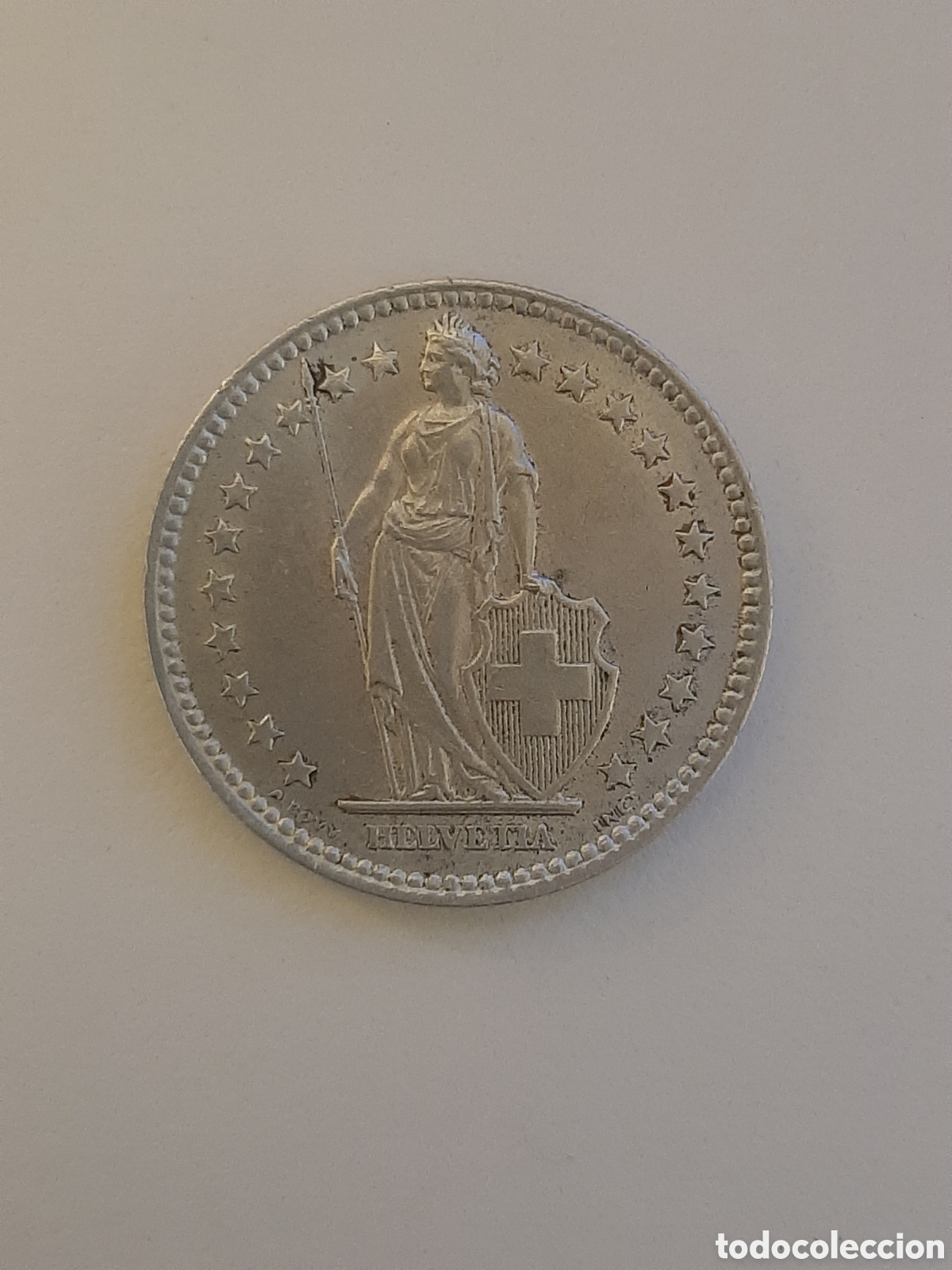 Moedas antigas da Europa: SUIZA 2 FRANCOS 1958 B PLATA