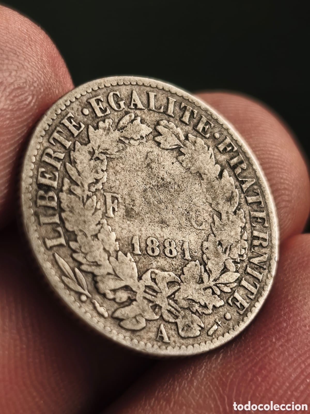 Monedas antiguas de Europa: Francia. 1 franc . C&eacute;res. 1881. Plata.