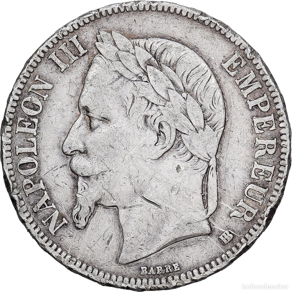 Monedas antiguas de Europa: [#1167389] Francia, 5 Francs, Napol&eacute;on III, 1867, Strasbourg, Plata, BC+, KM:799.2