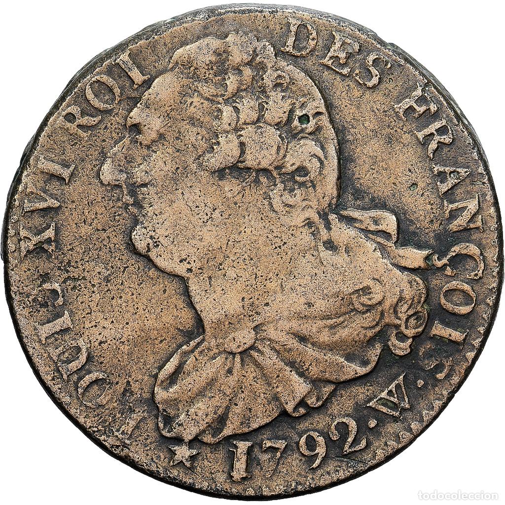 Monedas antiguas de Europa: [#1550860] Francia, Constitution, 2 Sols, 2 sols fran&ccedil;ois, 1792 / AN 4, Lille, Bronce