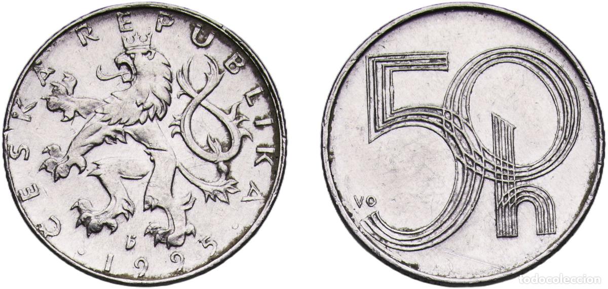 Monedas antiguas de Europa: Czech Republic 1995 b 50 Hal&eacute;řů Aluminium Czech Mint (30940140) 0.9g UNC KM 3.1