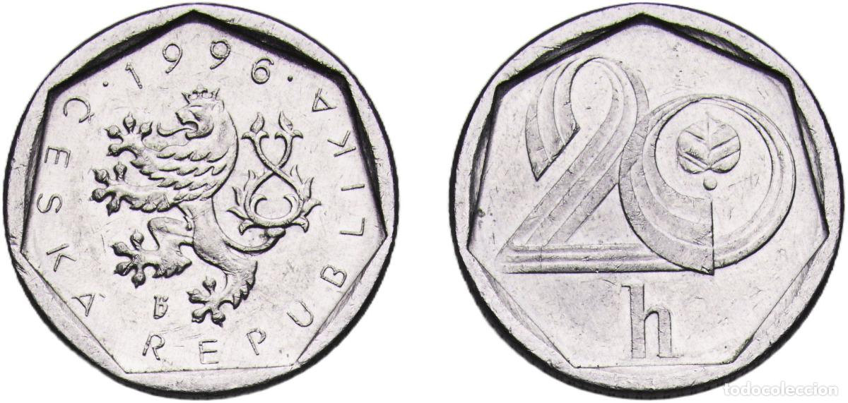 Monedas antiguas de Europa: Czech Republic 1996 b 20 Hal&eacute;řů Aluminium Czech Mint (61086142) 0.76g UNC KM 2.1