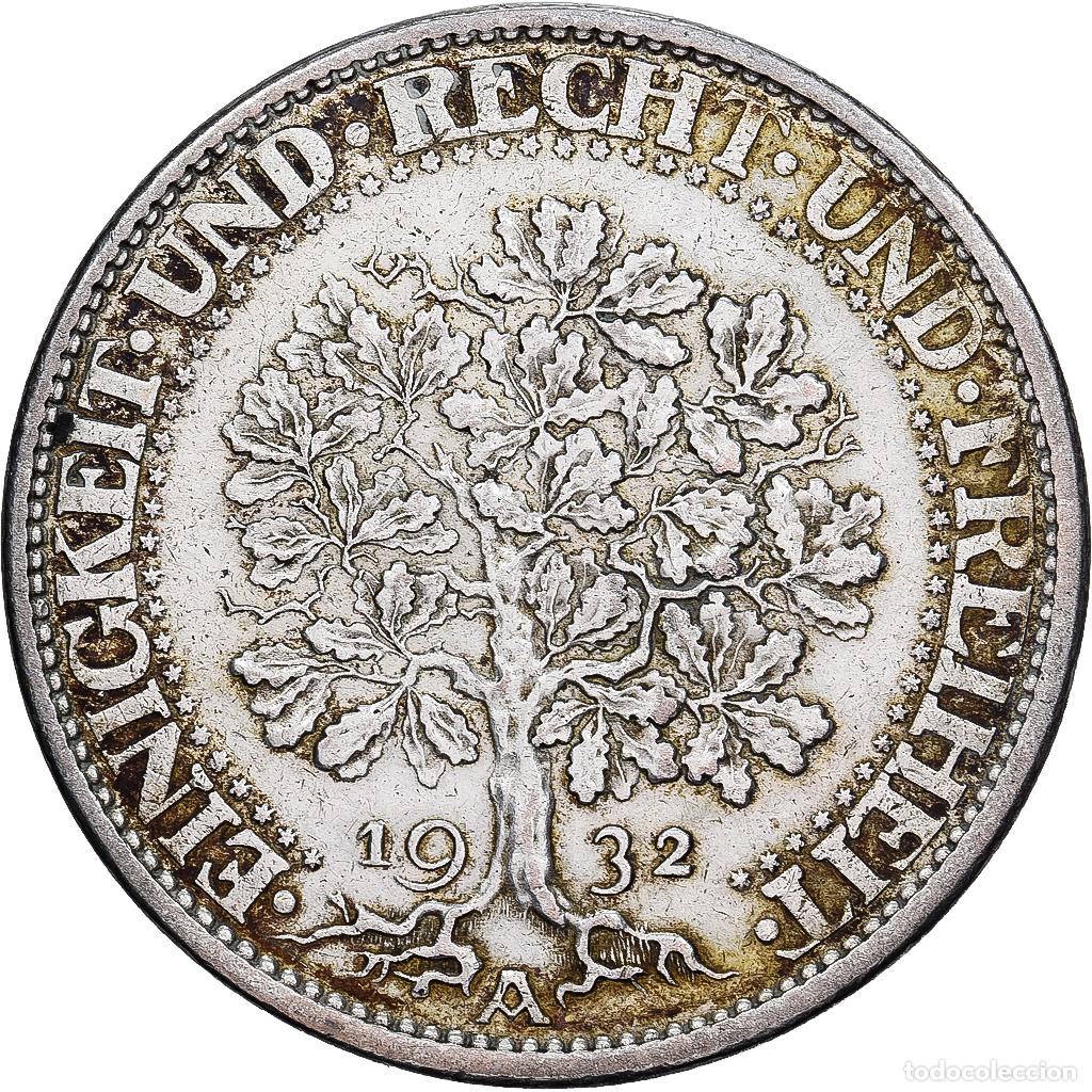 Monedas antiguas de Europa: [#1167481] ALEMANIA - REP&Uacute;BLICA DE WEIMAR, 5 Mark, 1932, Berlin, Plata, MBC+