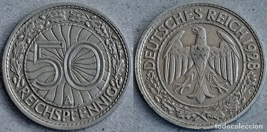 Monnaies anciennes de Europe: ALEMANIA (WEIMAR) - 50 REICHSPFENNIG - 1928.A - NIQUEL