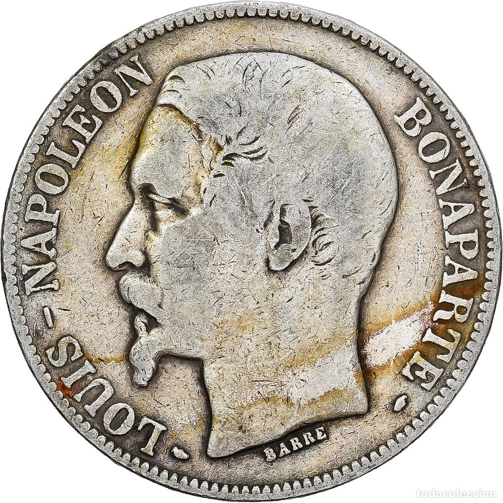 Monedas antiguas de Europa: [#1550910] Francia, Louis-Napol&eacute;on Bonaparte, 5 Francs, 1852, Paris, Plata, BC+