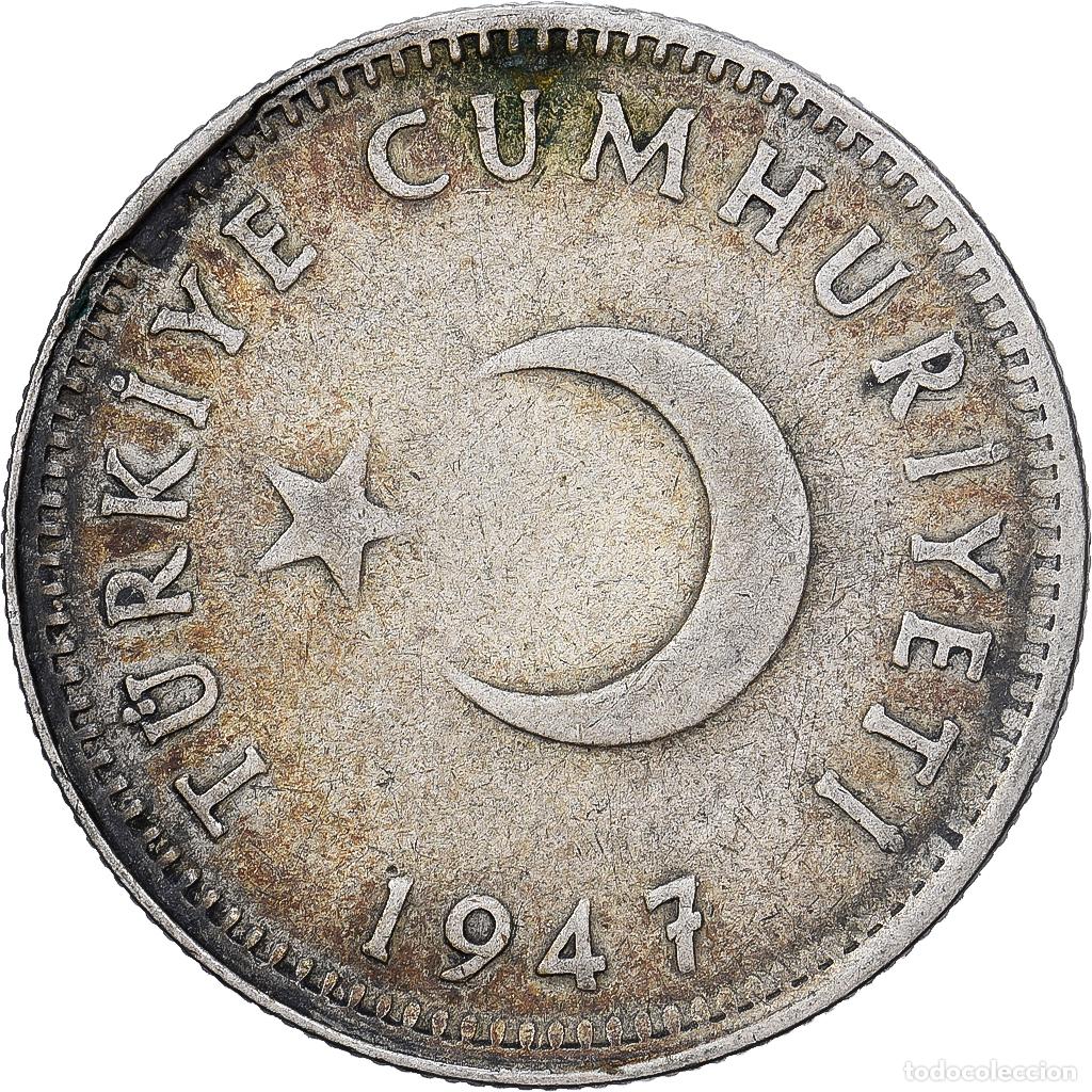 Monedas antiguas de Europa: [#1167204] Turqu&iacute;a, Lira, 1947, Plata, BC+, KM:883