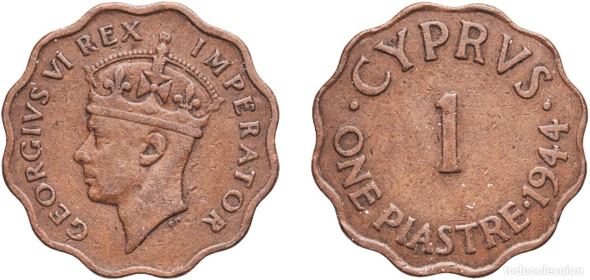 Monedas antiguas de Europa: Cyprus British crown colony 1944 1 Piastre - George VI Bronze Royal Mint (Tower Hill) (3240000) 5.0