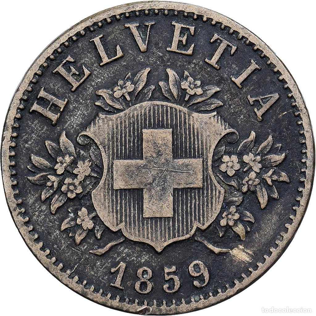 Monedas antiguas de Europa: [#1167264] Suiza, 20 Rappen, 1859, Bern, Vell&oacute;n, BC+, KM:7
