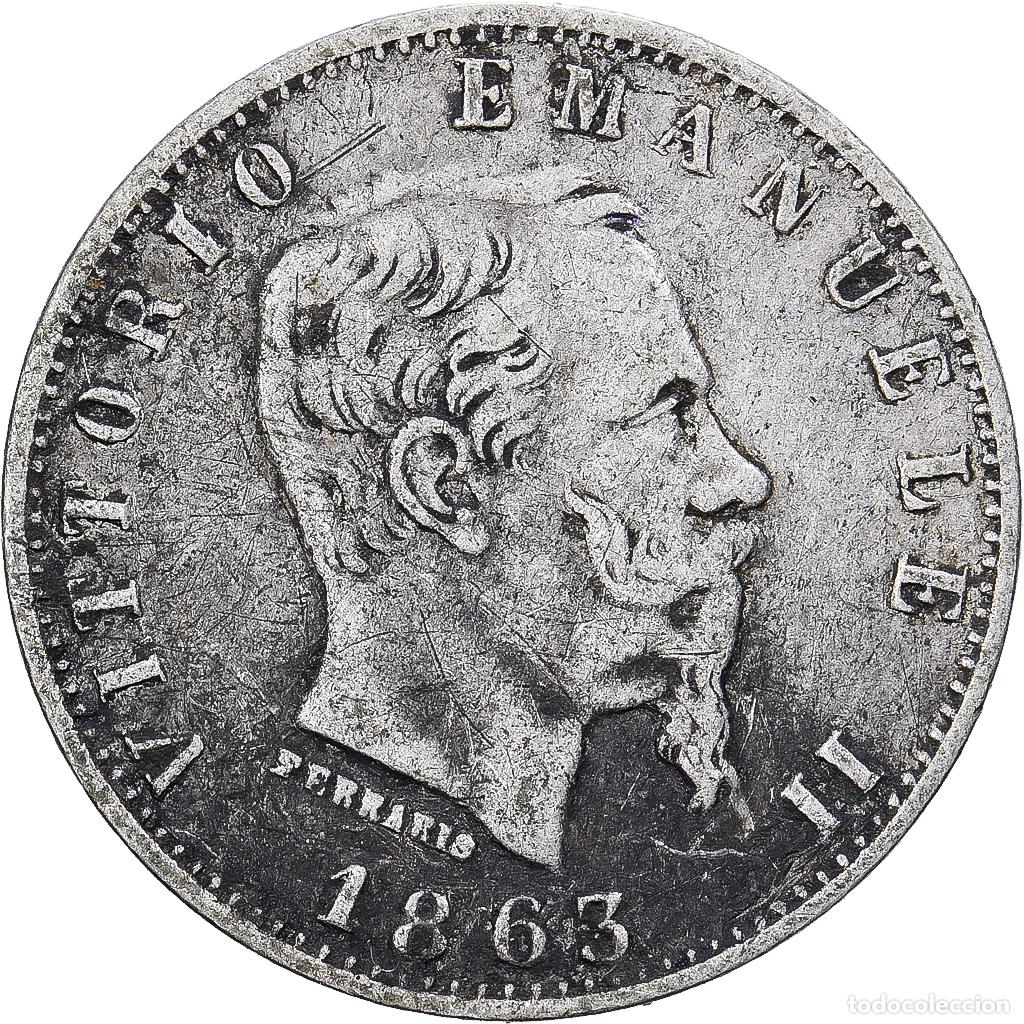 Monedas antiguas de Europa: [#1167289] Italia, Vittorio Emanuele II, 20 Centesimi, 1863, Milan, Plata, BC+, KM:13.1