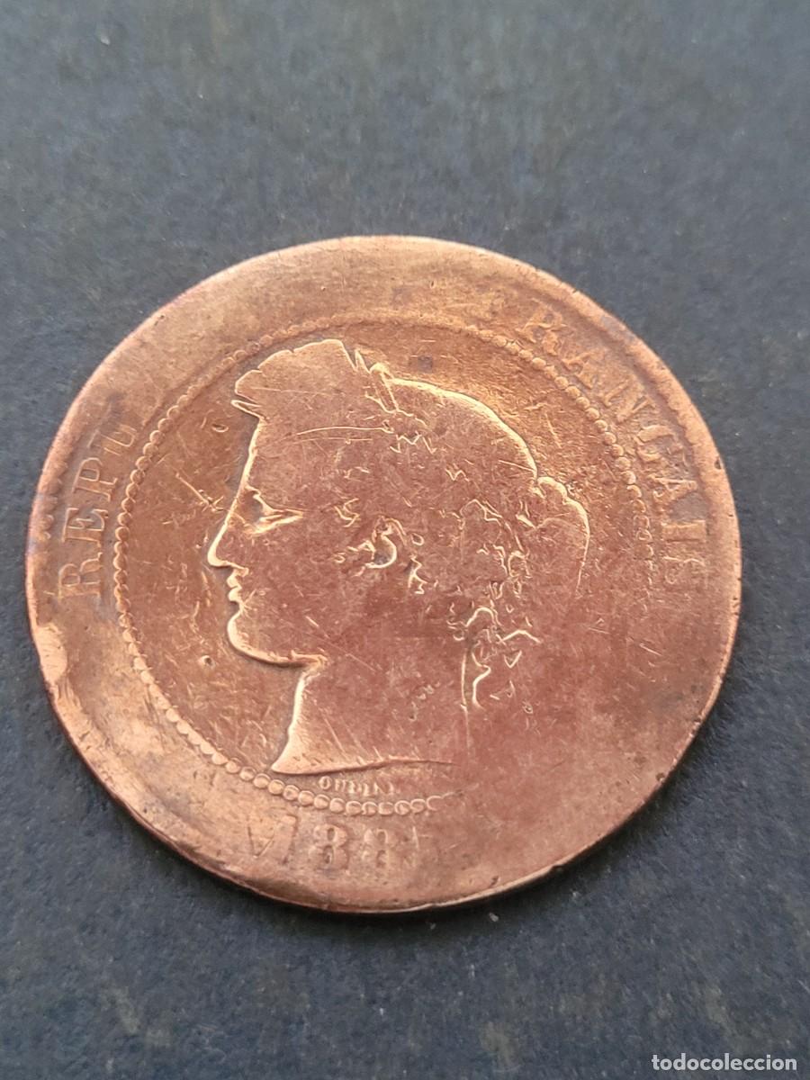 Monedas antiguas de Europa: Moneda 10 c&eacute;ntimos 1887 Francia