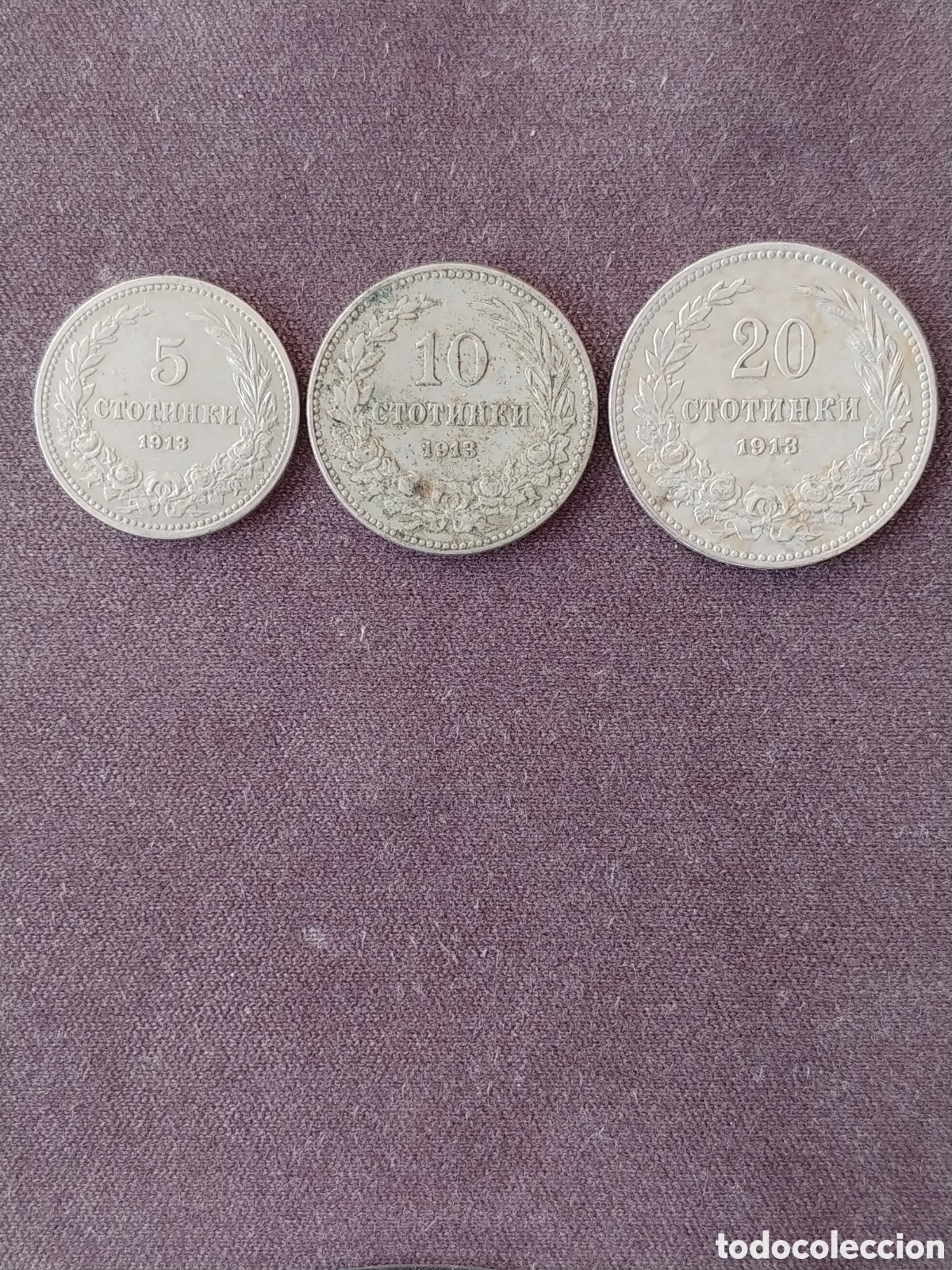 Monedas antiguas de Europa: Bulgaria, &rdquo;Ferdinand I&rdquo;, 5, 10 y 20 Stotinki 1913