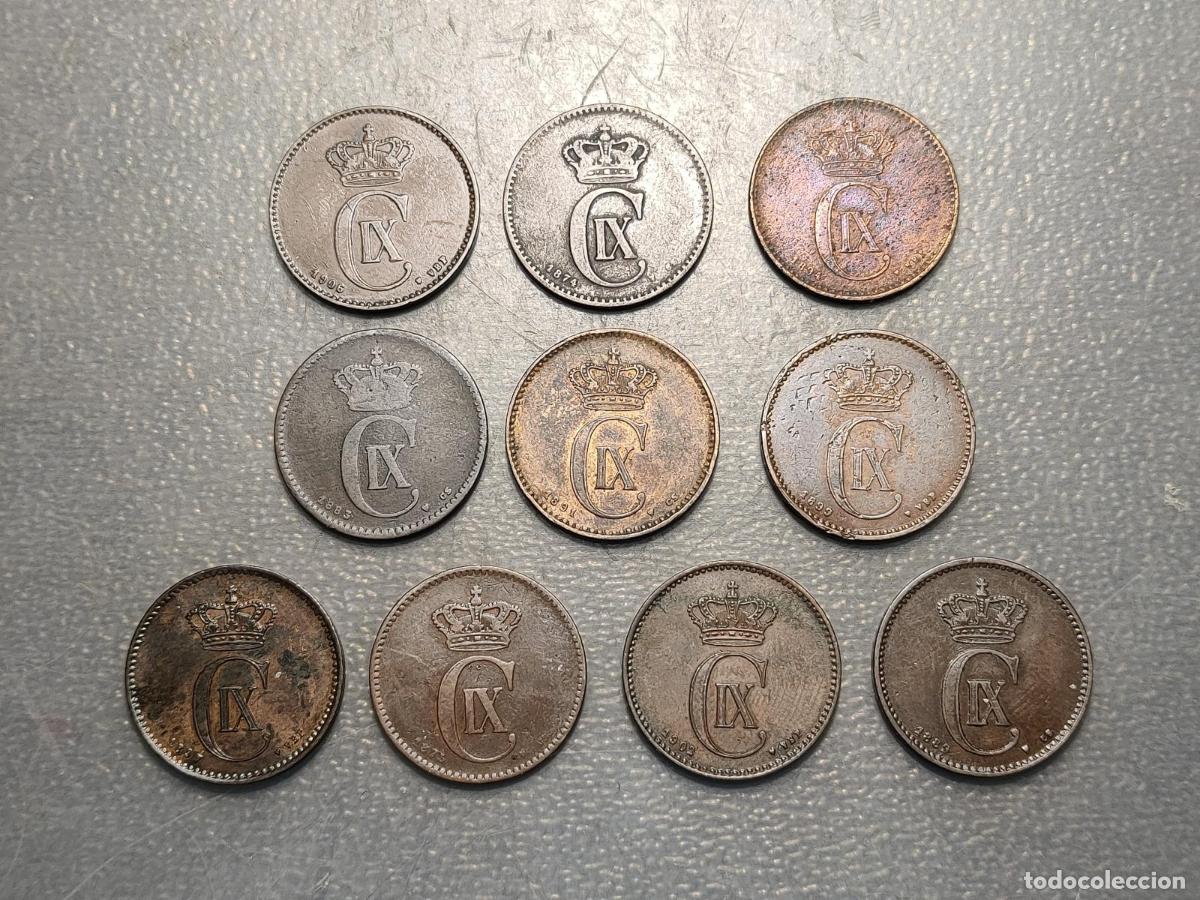 Monedas antiguas de Europa: DINAMARCA DENMARK LOTE 10 MONEDAS 2 ORE