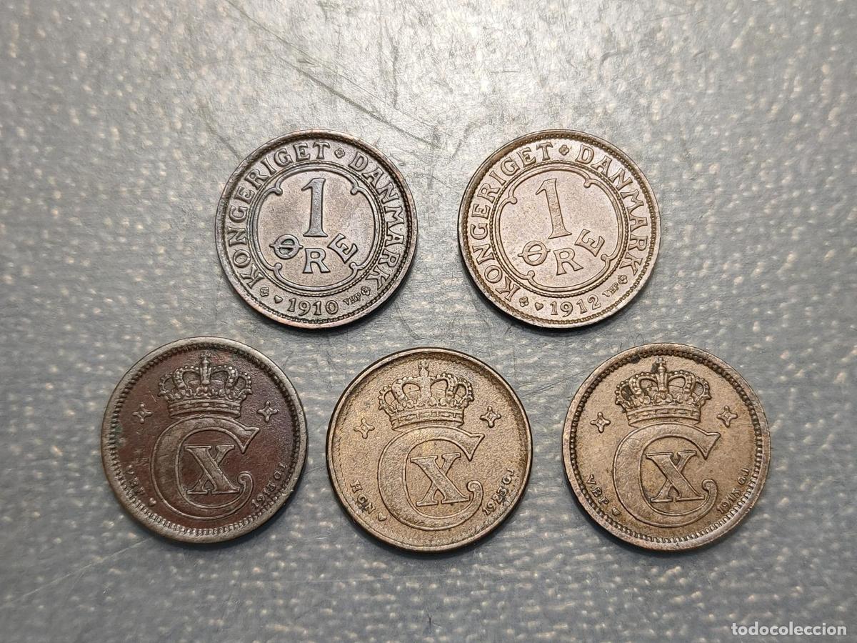 Monedas antiguas de Europa: DINAMARCA DENMARK LOTE 5 MONEDAS FREDERIK VIII CHRISTIAN X 1 ORE