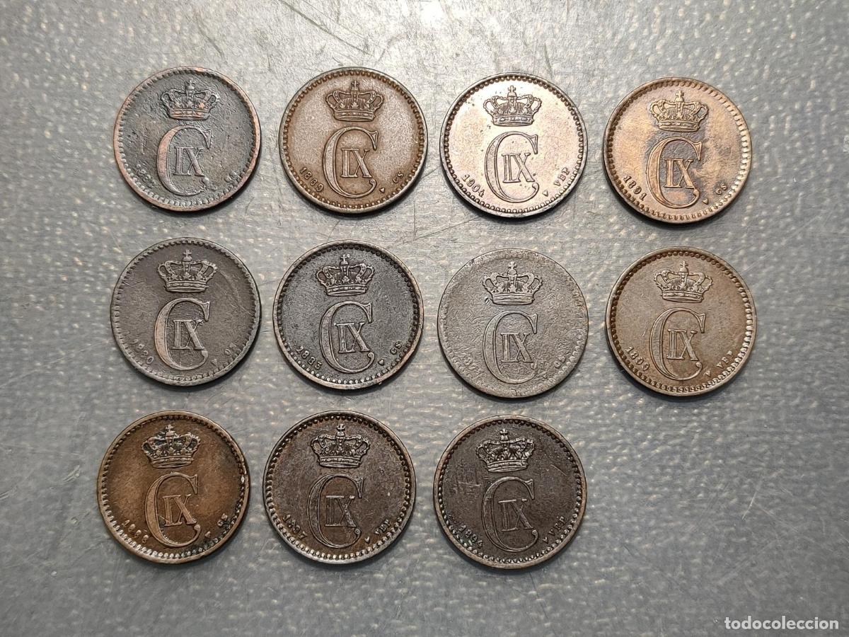 Monedas antiguas de Europa: DINAMARCA DENMARK LOTE 11 MONEDAS CHRISTIAN IX 1 ORE