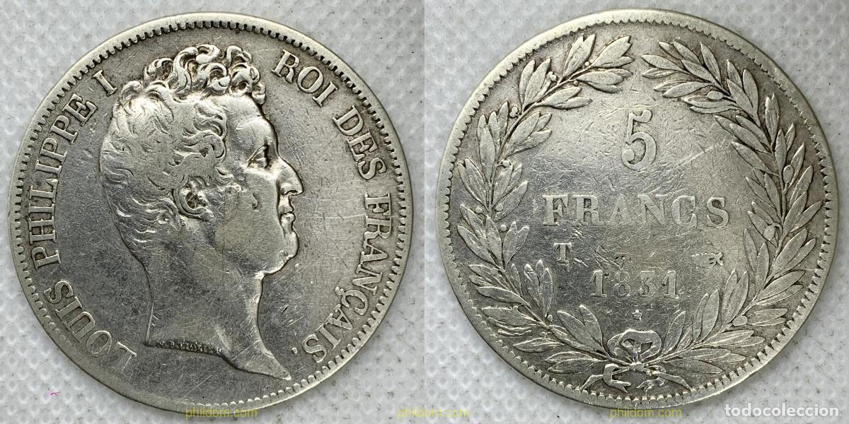 Monedas antiguas de Europa: 3256 FRANCIA 1831 LOUIS PHILIPPE I - 5 FRANCS 1831 I