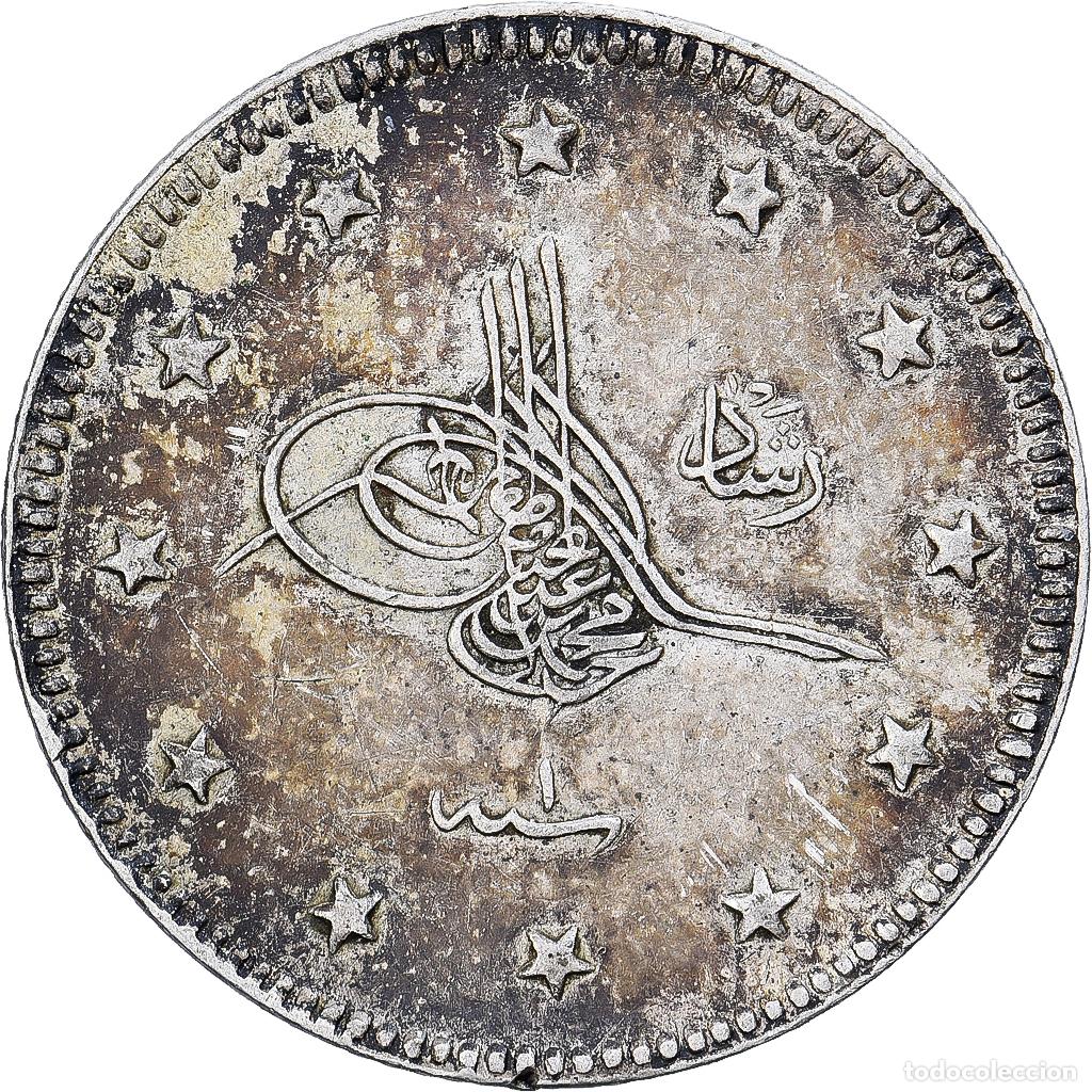 Monedas antiguas de Europa: [#1167358] Turqu&iacute;a, Muhammad V, 2 Kurush, 1915/AH 1327, Qustantiniyah, Plata, MBC, KM:770