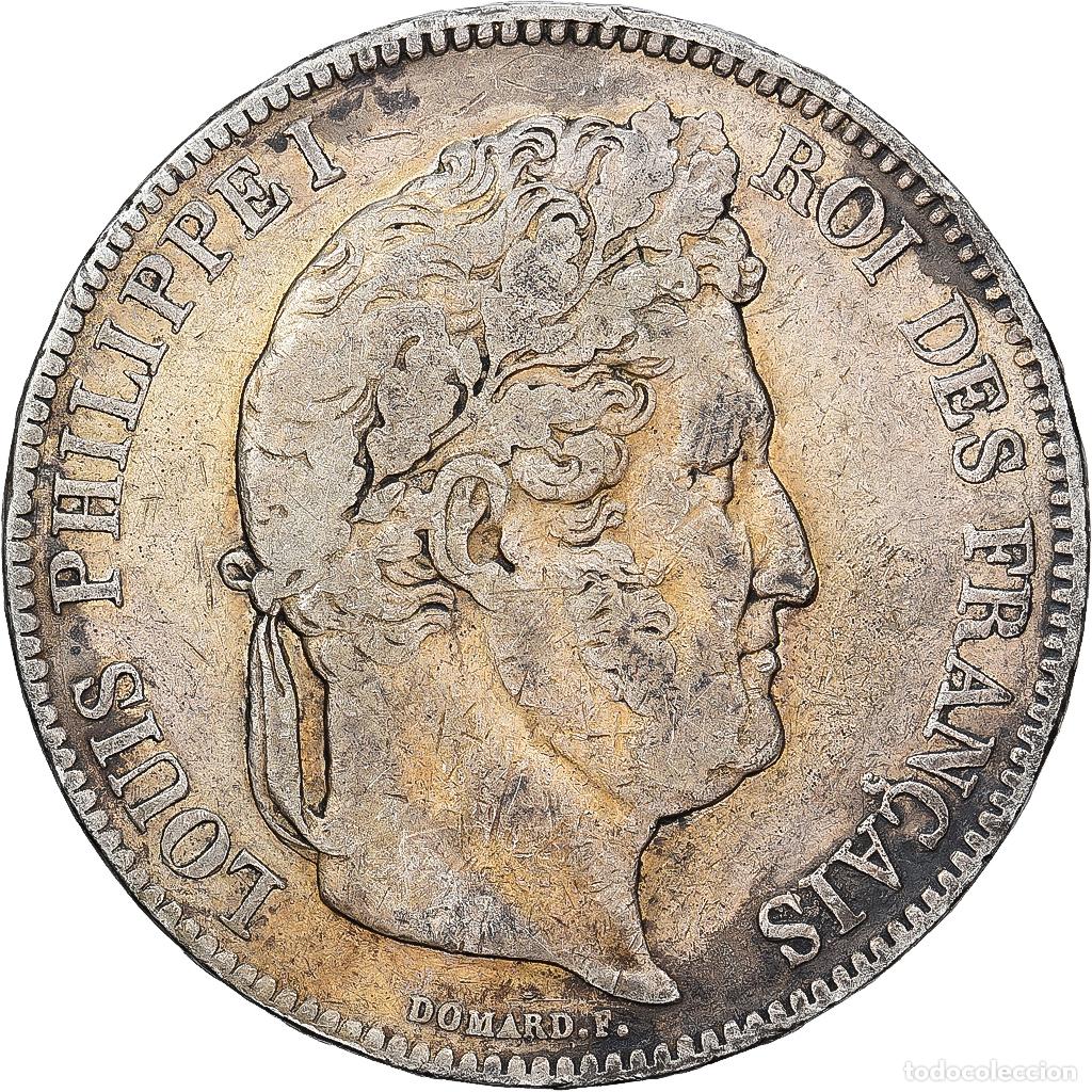 Monedas antiguas de Europa: [#1550947] Francia, Louis Philippe I, 5 Francs, 1834, Nantes, Plata, BC+, Gadoury:678