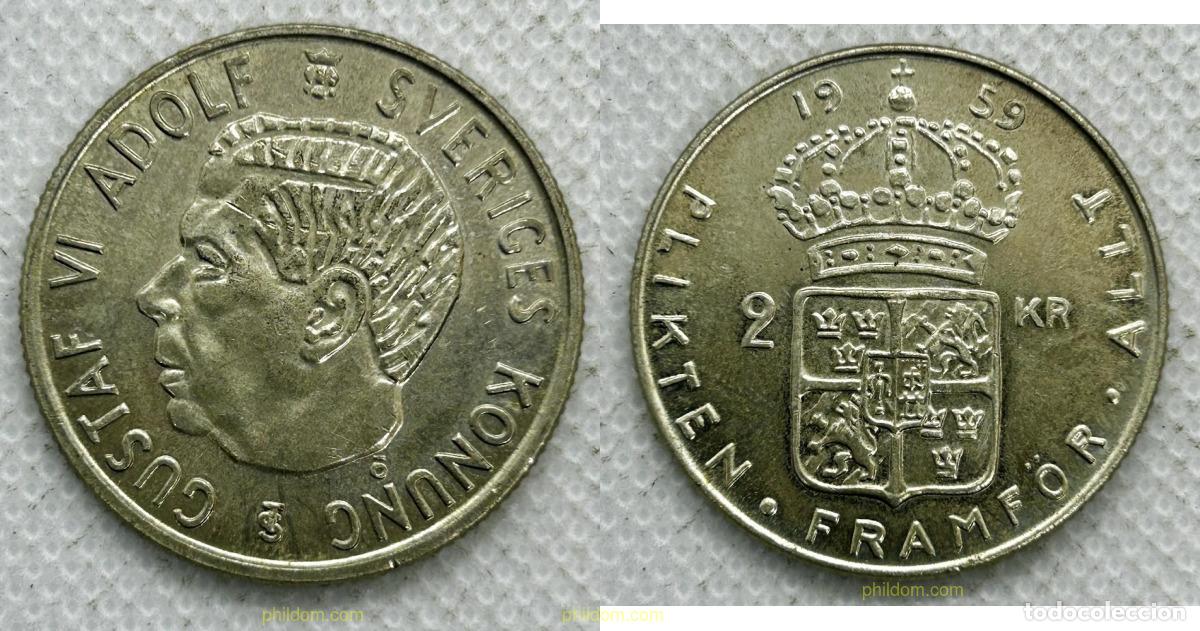 Monedas antiguas de Europa: 3526 SUECIA 1959 SUECIA 2 CORONAS 1959
